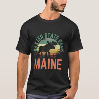 メイン州バクスター州立公園 ムース ハイキング Tシャツ
