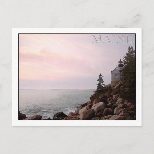 メイン州バスハーバーヘッドライト ポストカード (正面)
