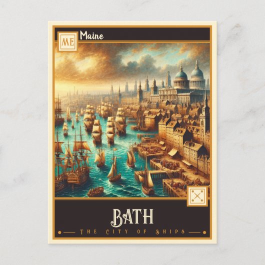 メイン州バス |ヴィンテージ ポストカード (正面)