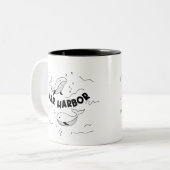 メイン州バーハーバー クジラ ツートーンマグカップ (正面左)