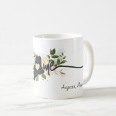 メイン州パーソナライズされたユアホームシティ素朴 コーヒーマグカップ (正面右)