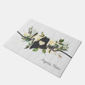 メイン州パーソナライズされたユアホームシティ素朴 ドアマット (アングル)