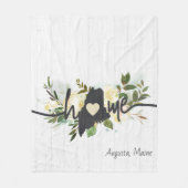 メイン州パーソナライズされたユアホームシティ素朴 フリースブランケット (正面)