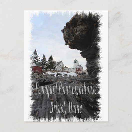 メイン州ブリストルのペマキッドポイントライトハウス ポストカード (正面)