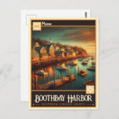 メイン州ブーズベイハーバー |ヴィンテージ ポストカード (正面/裏面)