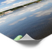 メイン州ベルファストの港でのスカイリフレクション ポスター (角)