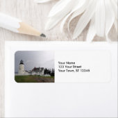 メイン州ペマキッドポイントライトハウス ラベル (インサイチュ)