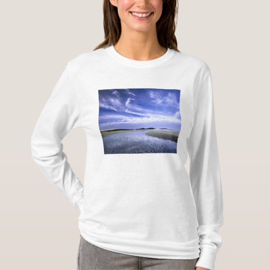 メイン州ポファムビーチ州立公園。USA。巻雲 Tシャツ (正面)