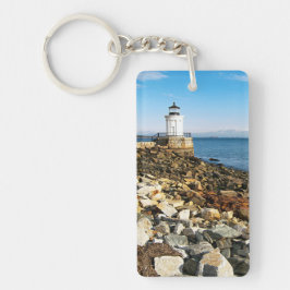 メイン州ポートランドブレークウォーターライトハウス キーホルダー