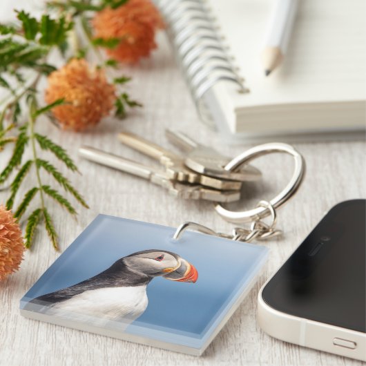 メイン州マキャスの大西洋パフィン キーホルダー (正面右)