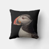 メイン州マキャスの大西洋パフィン クッション (裏面)