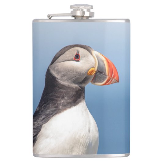 メイン州マキャスの大西洋パフィン フラスク (正面)