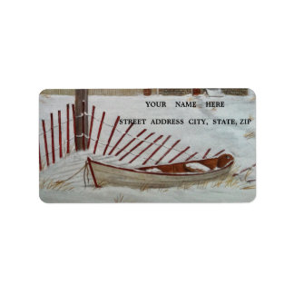 メイン州ラベルの冬の日 ラベル