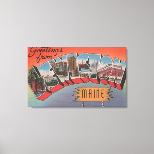 メイン州レウィストン – ラージ・レター・シーン キャンバスプリント (正面)