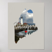 メイン州写真の挿入と町名 ポスター (正面)