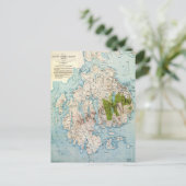 メイン州山砂漠島の地図(1917) ポストカード (スタンド正面)