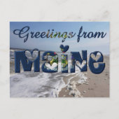 メイン州旗からの挨拶ハートUSA ポストカード (正面)