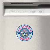 メイン州旗と地図が大好き マグネット (インサイチュ (食洗機))