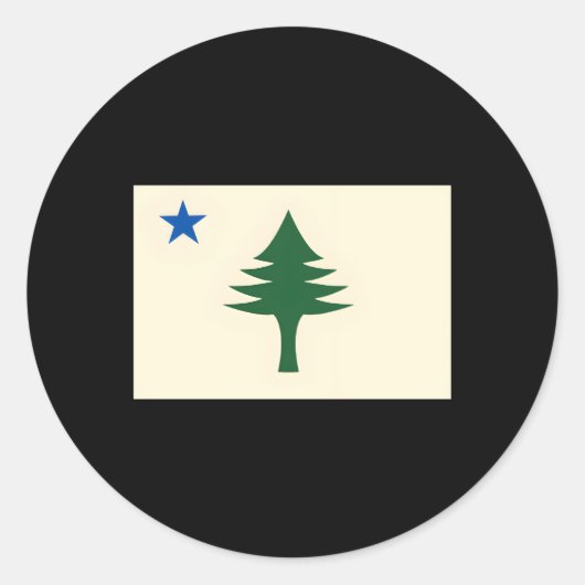 メイン州旗1901メイン州旗Eツリー州 ラウンドシール (正面)