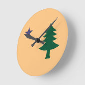 メイン州旗（1901年～1909年） ラウンド壁時計 (傾斜)