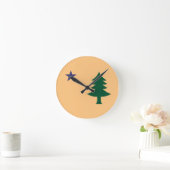 メイン州旗（1901年～1909年） ラウンド壁時計 (ホーム)