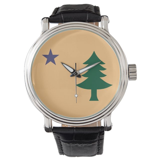 メイン州旗（1901年～1909年） 腕時計 (正面)