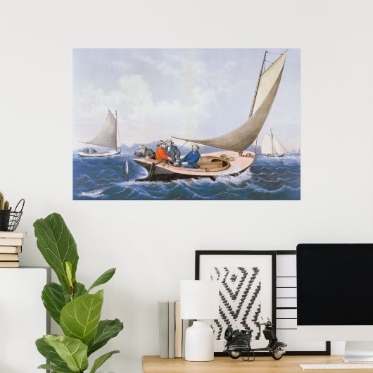 メイン州沖の青い魚のトローリング ポスター (ホームオフィス)