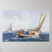 メイン州沖の青い魚のトローリング ポスター (正面)