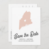 メイン州目的地ウェディング任意の色！ 案内ポストカード (正面/裏面)