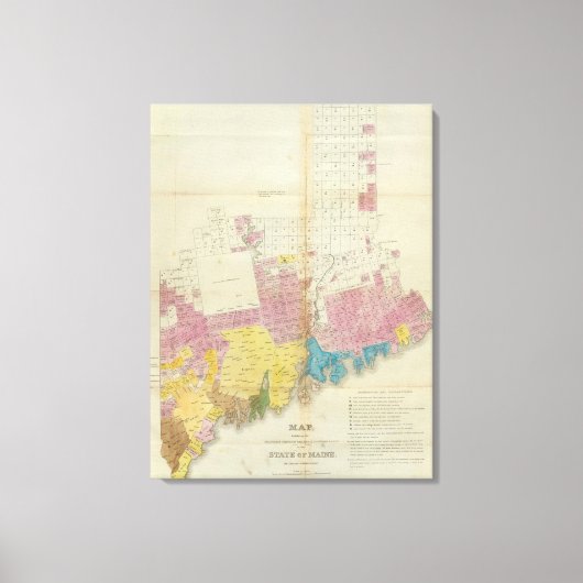 メイン州、メイン州の補助金と土地販売 キャンバスプリント (正面)