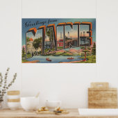 メイン州（夏）ラージ・レター・シーン ポスター (キッチン)