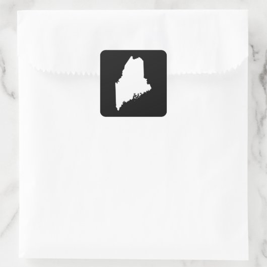 メイン州(白と黒) スクエアシール (バッグ)