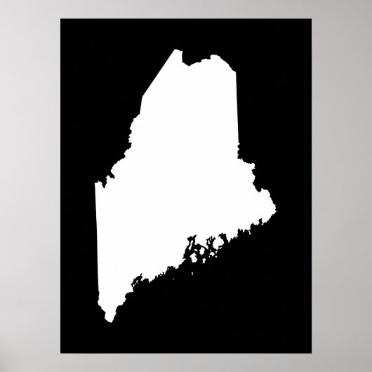 メイン州（白と黒） ポスター (正面)