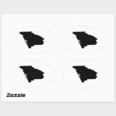 メイン州（白黒） 楕円形シール (シート)