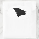 メイン州（白黒） 楕円形シール (バッグ)