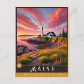メイン州 | 超現実的な州はがき ポストカード (正面)