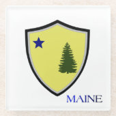 メイン州(1901)国旗 ガラスコースター (正面)