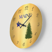 メイン州(1901)国旗 ラージ壁時計 (傾斜)