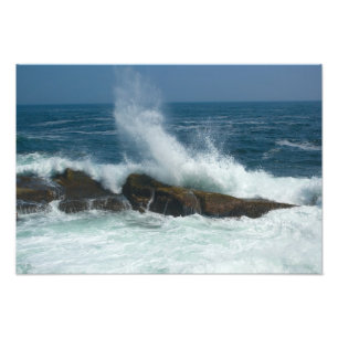 メイン州Pemaquid Pointでの波動アクション フォトプリント