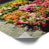 メイン広場のピンクの花市場，ブリュッセル，ベルギ ポスター (角)