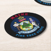 メイン松州旗 ラウンドペーパーコースター (アングル)