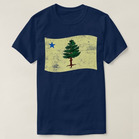 メイン松木国旗1901年第一州旗 Tシャツ (デザイン正面)