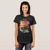 メイン灯台沿岸レトロ旅行 Tシャツ (正面フル)