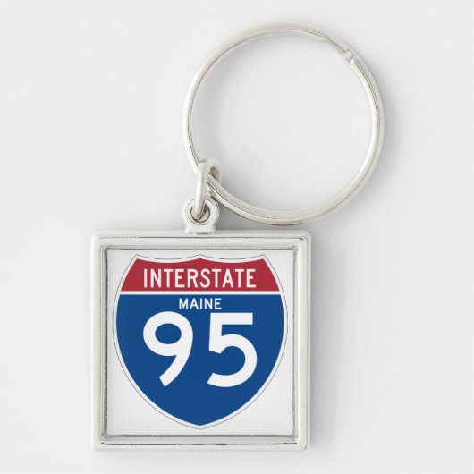 メイン私I-95州間幹線道路の盾- キーホルダー (正面)