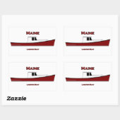 メイン米国のロブスターのボートのロゴ 長方形シール (シート)