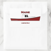 メイン米国のロブスターのボートのロゴ 長方形シール (バッグ)