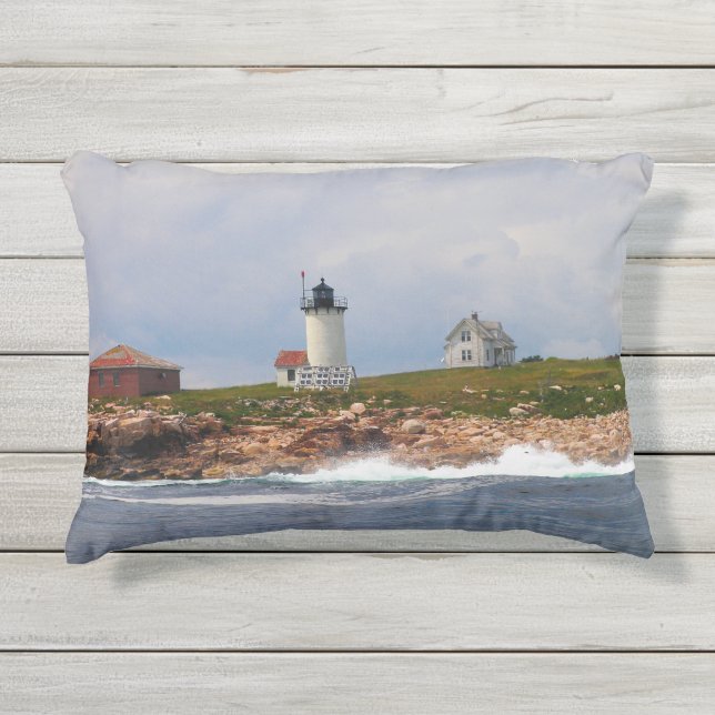 メイン素晴らし州ダックアイランドライトハウス アウトドアクッション (正面)