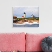 メイン素晴らし州ダックアイランドライトハウス キャンバスプリント (インサイチュ (リビング))