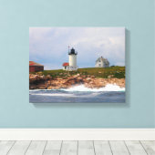 メイン素晴らし州ダックアイランドライトハウス キャンバスプリント (インサイチュ (ウッドフロア))