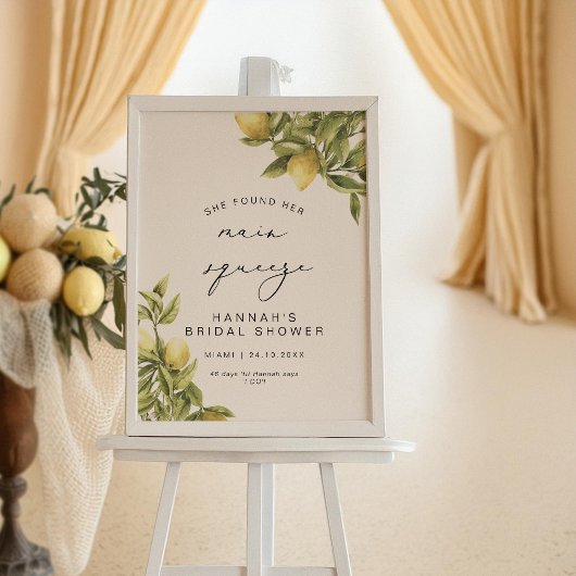 メイン絞りイエローレモンブライダルシャワーへようこそ ポスター